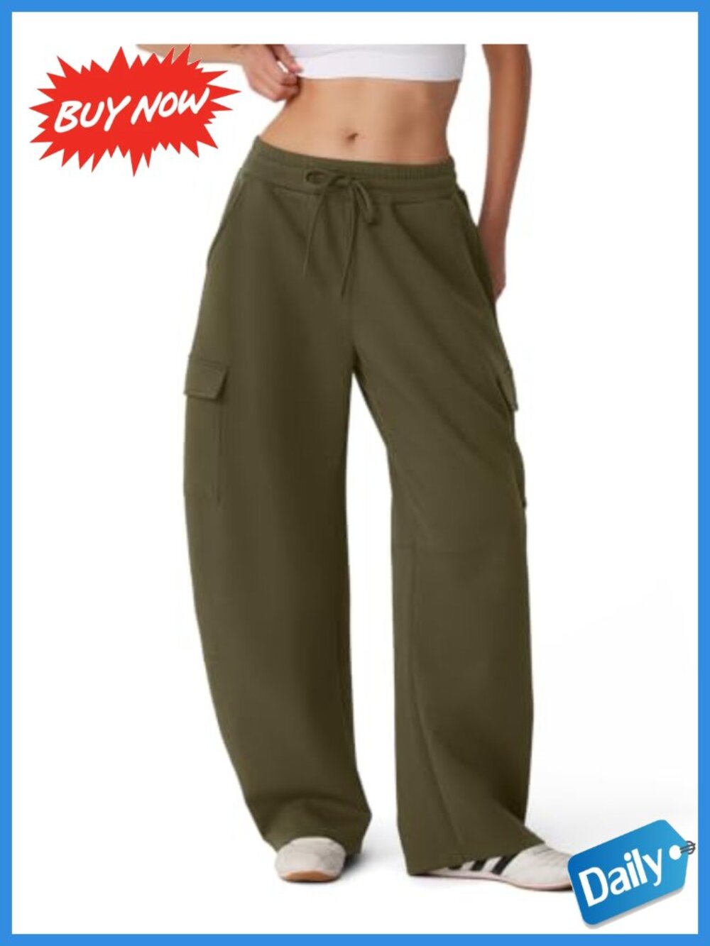 Cargo Barrel Sweatpants Baggy Wide Leg Joggers Drawstring Lounge Pants with